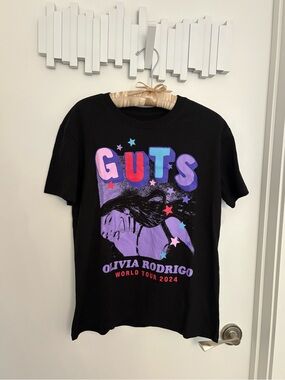 Olivia Rodrigo Guts World Tour 2024 Black Graphic Tee